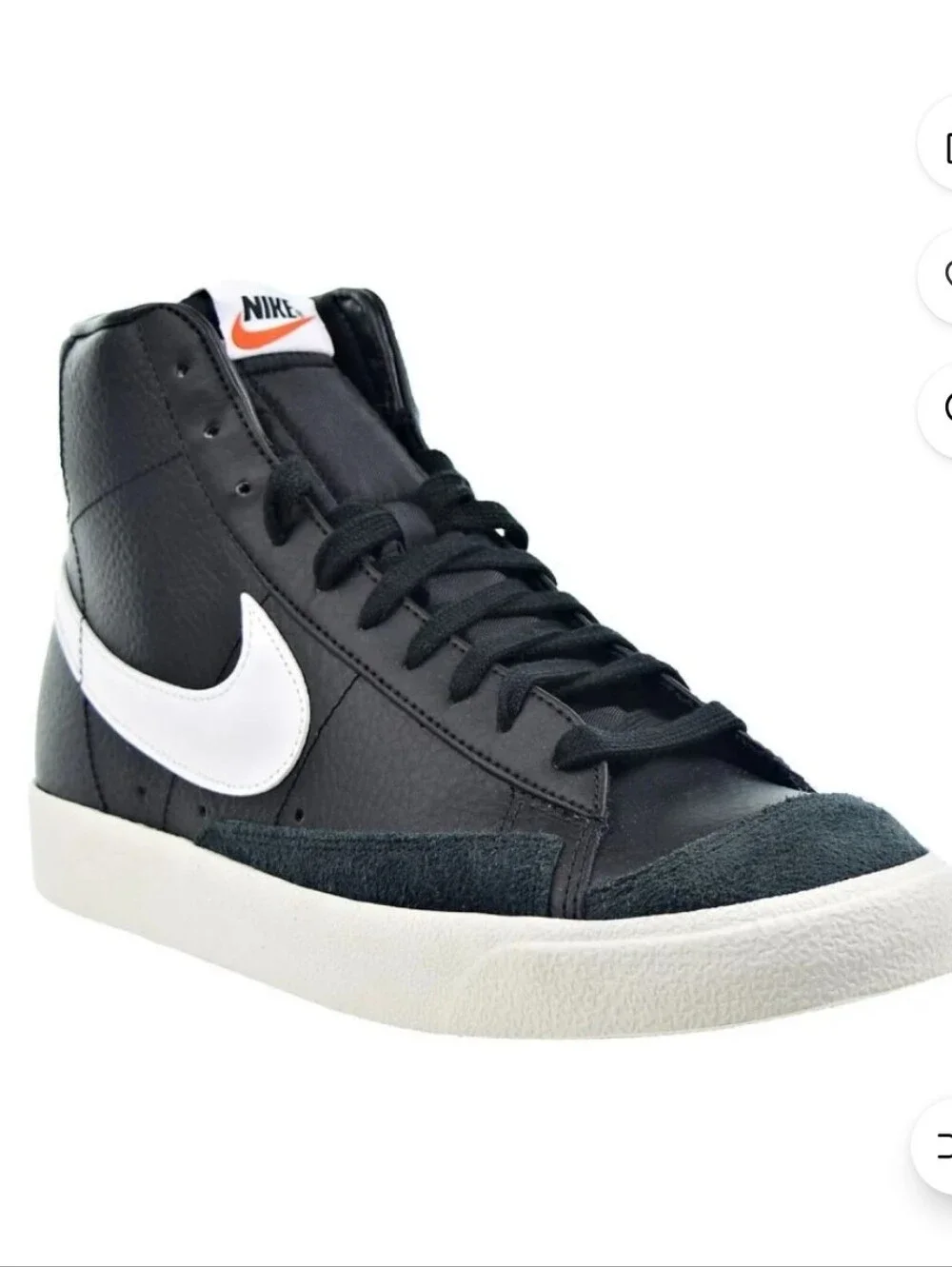 Nike Blazer Youth Mid 77 Vintage Black White Sail Sneakers Retro Size 5.5 School